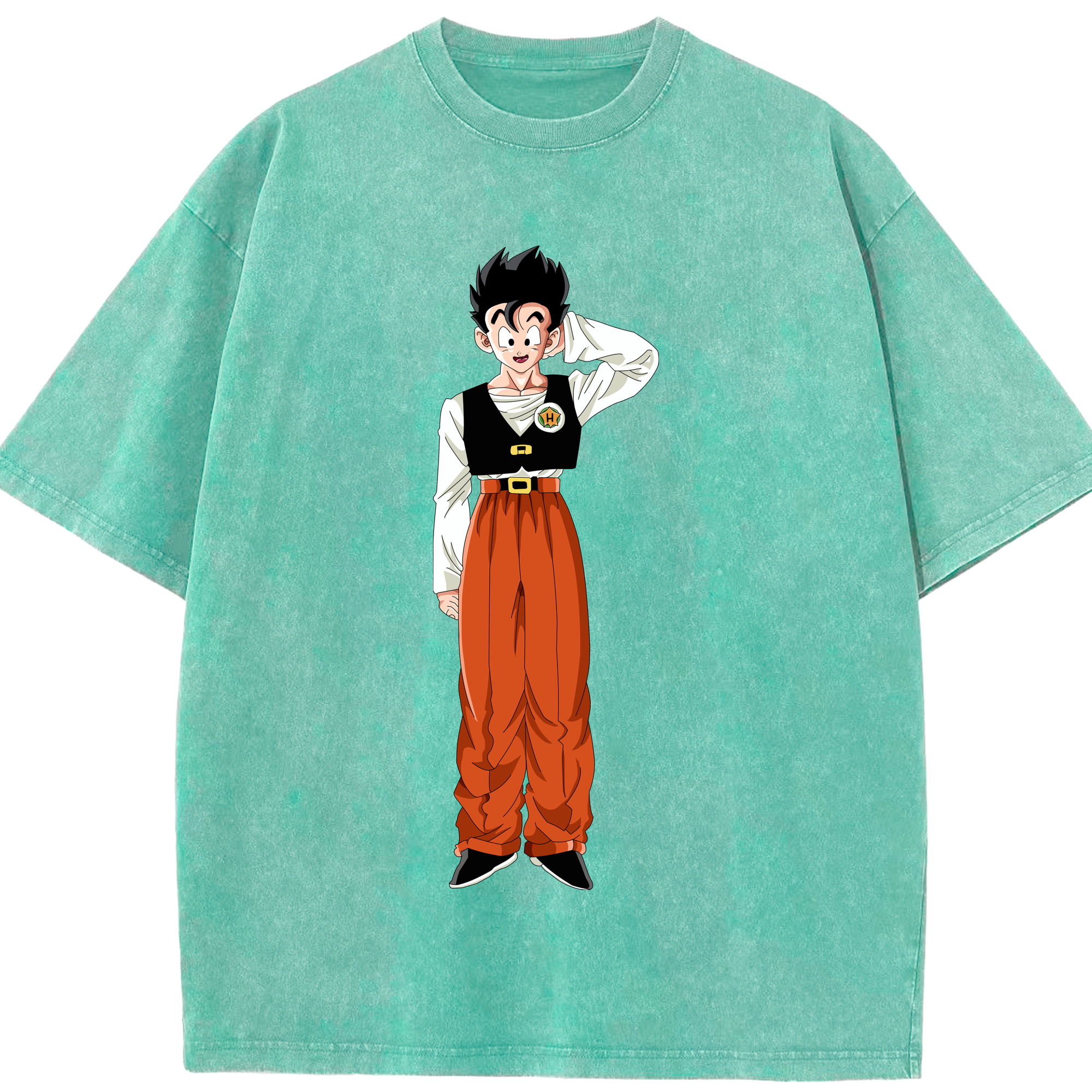 （画像用） ドラゴンボール 孫 悟飯（そんごはん）DRAGON BALL Son Gohan 綿100% ヴィンテージ風 半袖Tシャツ（フロントプリント）